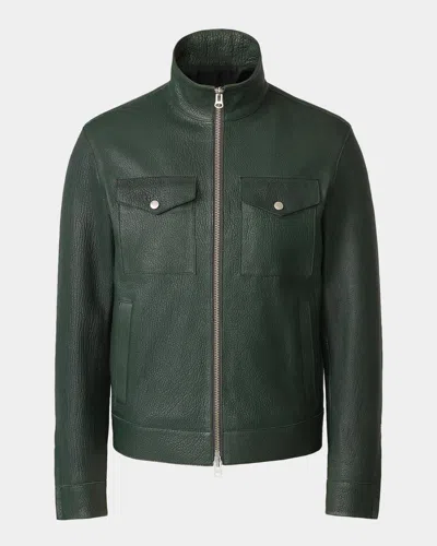 Mackage Men & Apos;s Otto Pebble Leather Jacket In Green