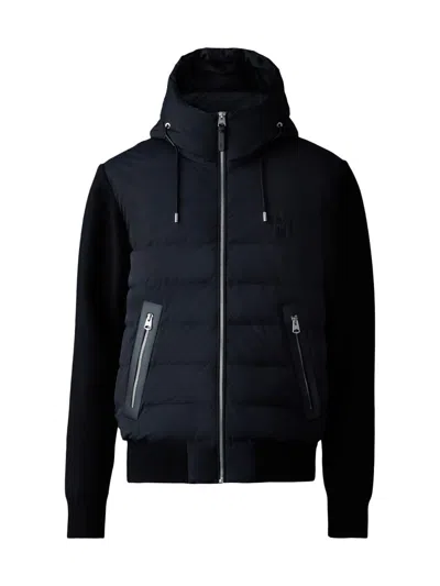Mackage Men's Andrew Hooded Mixed-media Down Coat In Black