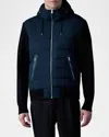 Mackage Men's Andrew Hybrid Down Knit Jacket In Navy