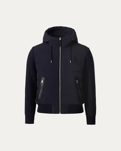 Mackage Men's Andrew-z Mixed Media Light Down Jacket In Blue