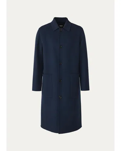 Mackage Men's Beckett Handmade Wool Overcoat In Blue