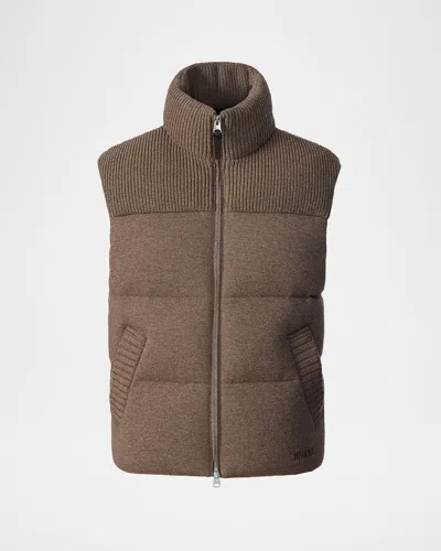 Mackage Men's Braxton Cashmere And Wool Down Vest In Brown