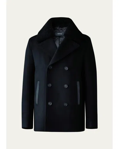 Mackage Men's Cole Wool Double Breasted Jacket In Black
