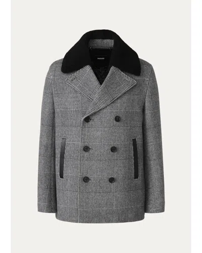 Mackage Men's Cole-pl Double-breasted Wool Peacoat In Black-gray