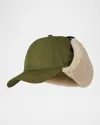 Mackage Men's Eddy-sa Shearling And Leather Baseball Cap In Green