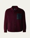 Mackage Men's Emmanuel Double-face Wool Overshirt In Garnet