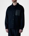 Mackage Black Emmanuel Double-face Wool Jacket In Navy