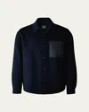 Mackage Black Emmanuel Double-face Wool Jacket In Navy