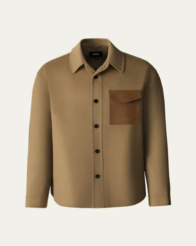 Mackage Men's Emmanuel Double-face Wool Overshirt In Lt Camel