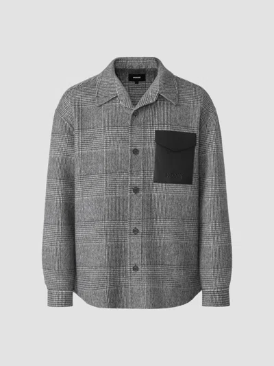 Mackage Men's Emmanuel Glen Check Double-face Wool Shirt Jacket In Gray