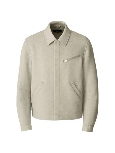 Mackage Hayes-hb Double-face Wool Workwear Jacket In Herringbone In Neutral