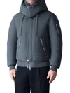 Mackage Men's Iker Mixed-media Bomber Down Jacket In Blue