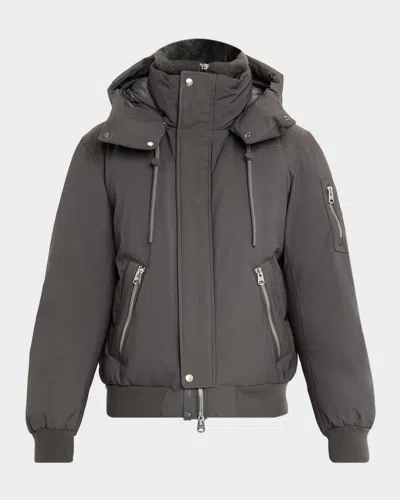 Mackage Iker-z Water Resistant Quilted Down Puffer Jacket With Removable Hood In Gray