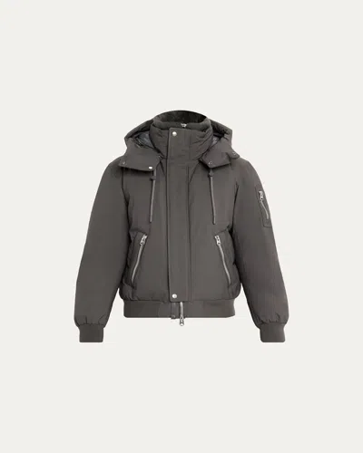 Mackage Men's Iker-z 2-in-1 Down Bomber With Removable Shearling Bib In Gray