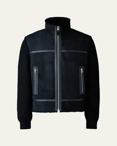 Mackage Men's Jonathan Mixed-media Shearling Jacket In Black