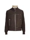 Mackage Jonathan Suede Full Zip Jacket In Brown