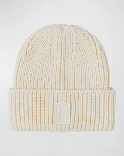 Mackage Men's Jude Tonal Logo Toque Beanie Hat In Cream