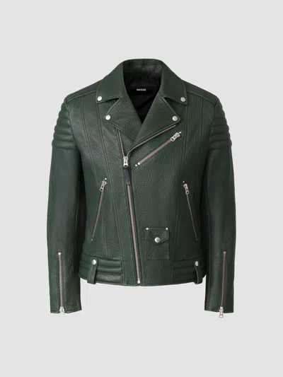 Mackage Men's Kenneth Leather Moto Jacket In Green