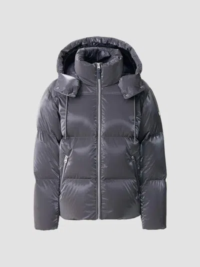 Mackage Men's Kent High-gloss Hooded Down Jacket In Brown