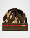 Mackage Men's Kiko Camouflage Knit Beanie Hat In Green