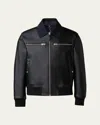 Mackage Men's Knox Neoprene-collar Leather Jacket In Black