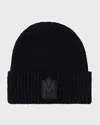 Mackage Men's M-logo Patch Beanie Hat In Black