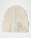 Mackage Men's M-logo Patch Beanie Hat In Cream