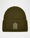 Mackage Men's M-logo Patch Beanie Hat In Green
