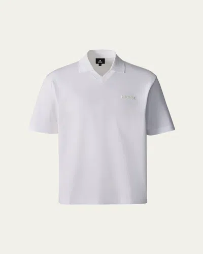 Mackage Men's Marco Mercerized Polo Shirt In White