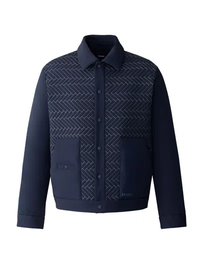 Mackage Men's Maxwell Quilted Down Shirt Jacket In Blue