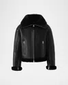 Mackage Men's Memphis Croc-effect Oversized Shearling Jacket In Black
