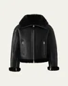 Mackage Men's Memphis Croc-effect Oversized Shearling Jacket In Black