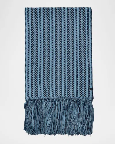 Mackage Men's Mona-ck Jacquard Wool Scarf In Sky Blue