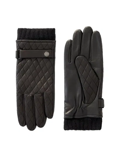 Mackage Men's Reeve Quilted Leather Gloves In Black