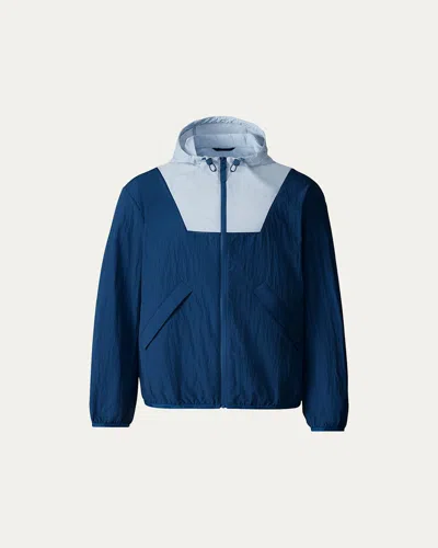 Mackage Men's Reid Bicolor Rain Jacket In Tide Fog Blue