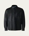 Mackage Men's Remington Contrast-trim Leather Shirt Jacket In Black