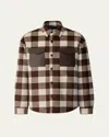 Mackage Ryker Wool Plaid Shirt Jacket In Brown