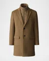Mackage Skai-slb Virgin Wool Coat With Removable Down Bib In Brown