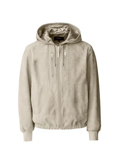 Mackage Men's Sylas Suede Hooded Jacket In Neutral