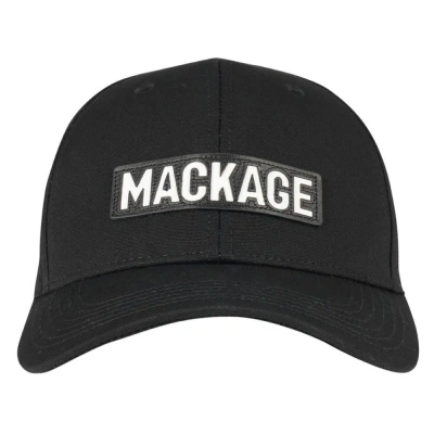 Mackage Men's White Logo Baseball Cap In Black