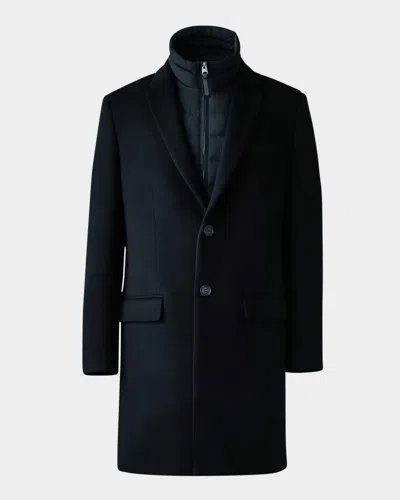Mackage 3-in-1 Wool Coat With Removable Down Liner In Black