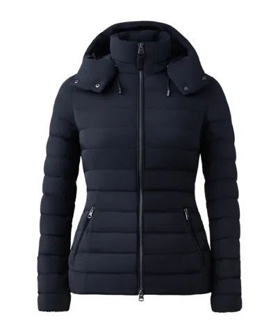 Mackage Michi Agile-360 Elastic Light Hooded Down Jacket In Black