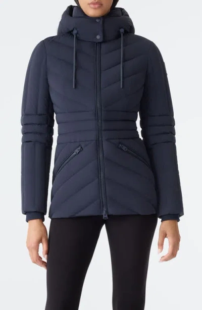 Mackage Nadia Hooded Quilted Down Jacket In Blue