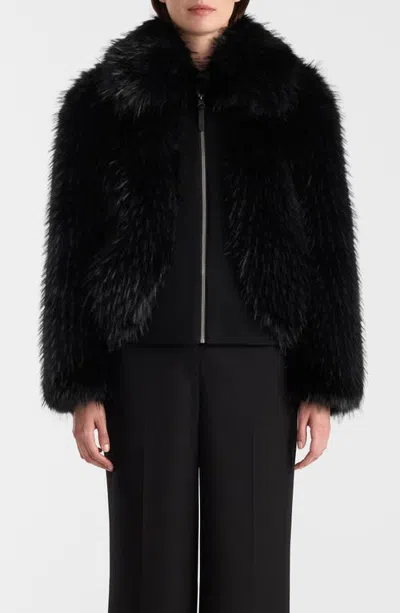 Mackage Nanny Faux Fur & Wool Jacket In Black