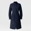Mackage Chevron Quilted Long Down Coat In Blue