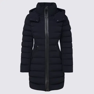 Mackage Farren Detachable-hood Lightweight Down Coat In Navy