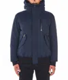 Mackage Navy Blue Hooded Down Jacket In Black