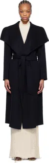Mackage Navy Mai-cn Double-face Wool Wrap Coat In C0403 Navy