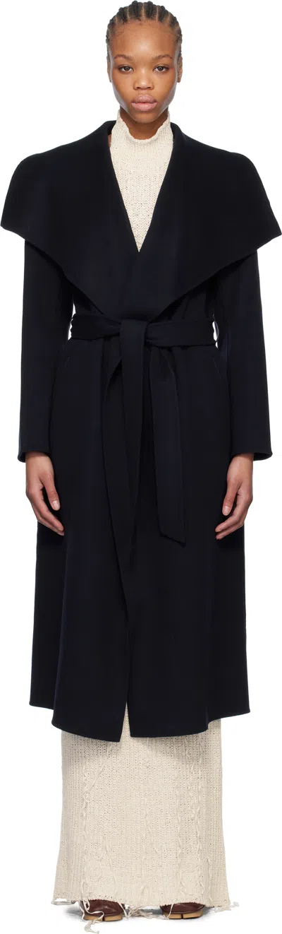 Mackage Navy Mai-cn Double-face Wool Wrap Coat In C0403 Navy