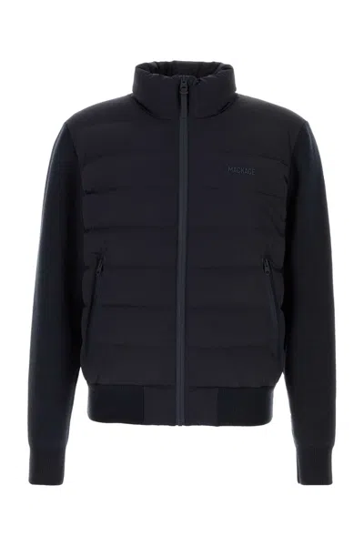 MACKAGE NAVY STRETCH WOOL BLEND HANEY JACKET